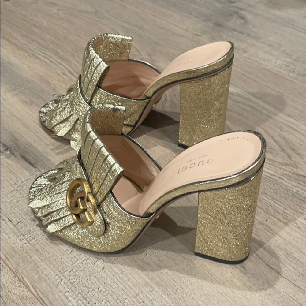 Gucci Marmont Gold Heel